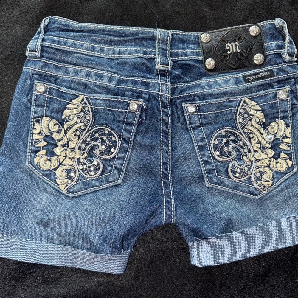 Miss Me Blue Denim Shorts
